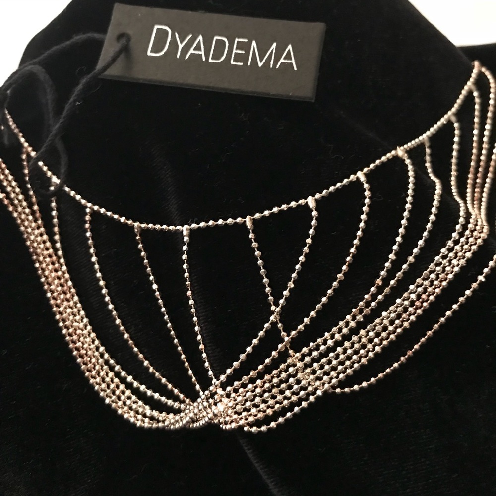 Dyanema Necklace Sterling Silver Rose Gold Italy - Picture 3 of 4
